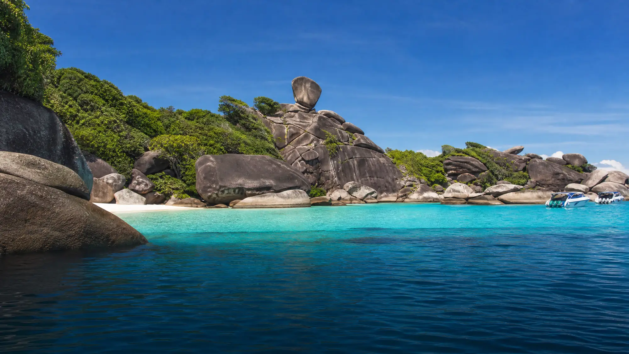 Explore 11 granite islands in the Andaman Sea. Full-day tours depart from Khao Lak and Phuket between October and May.